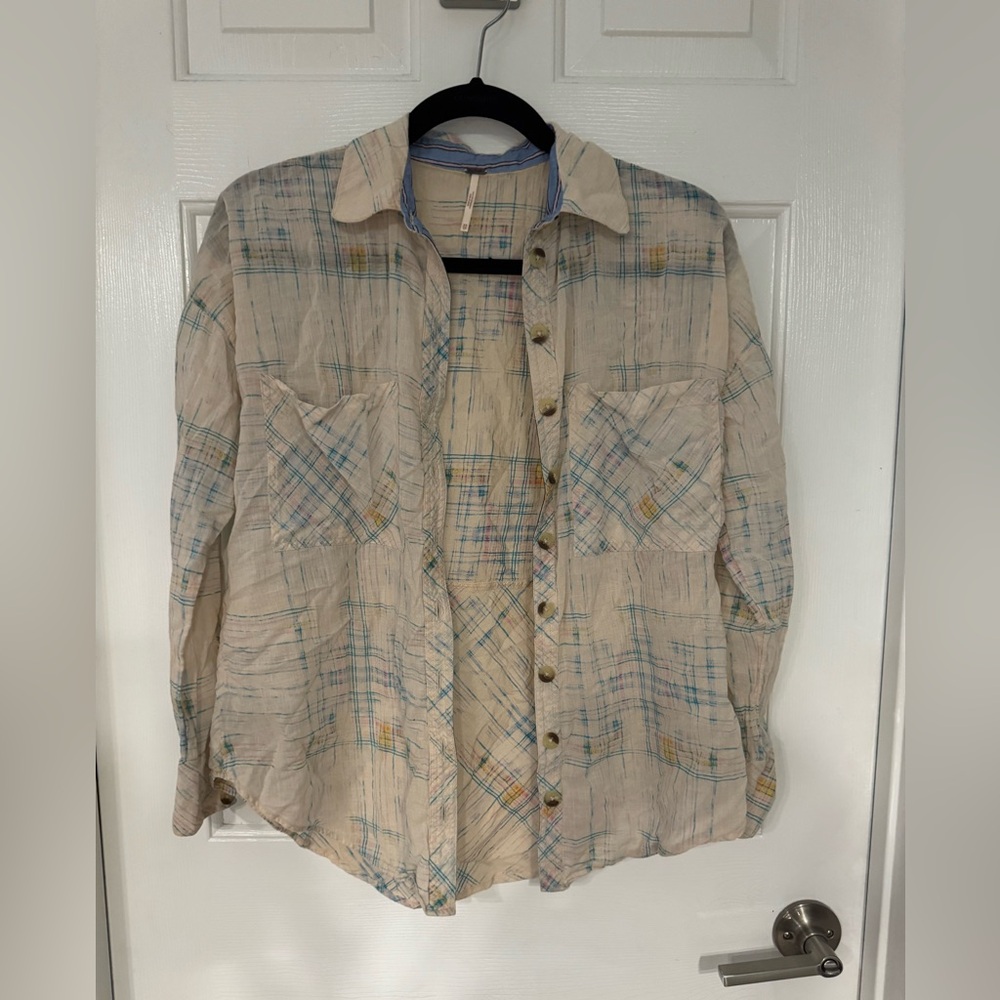 Free people Plaid XS Top